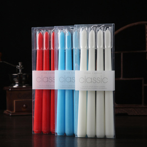 Power Outage Emergency Long Pole Candle Candlelight Dinner Atmosphere Layout Props Classic Red And White Candle DIY