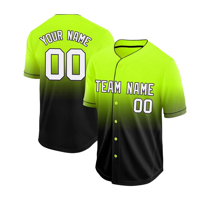 New fashion style Custom made sublimated plain mesh mens all green black  team baseball jersey with cheap price wholesale rare