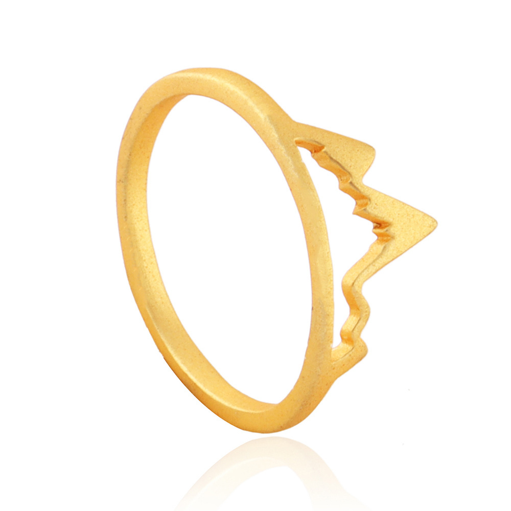 Graceful Gold Plated Brass Metal Rock Design Rings Jewellery. For Ritual Functions And Casual Party Jewelry. Mode Joyas R-468