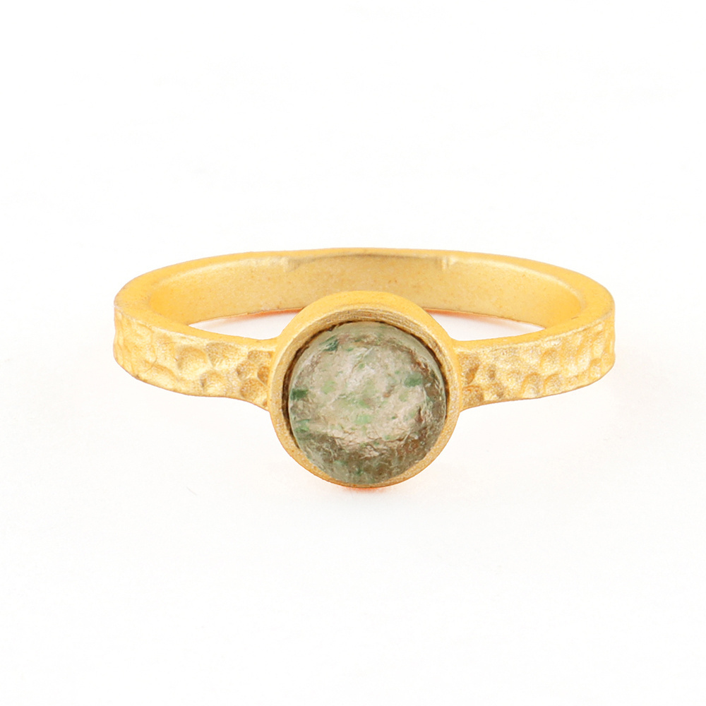 Green Strawberry Quartz Stone Rings, Gold Handcrafted Gemstone Ring Jewelry Women Vintage Ring Gifts Jewellery. Mode Joyas R-496