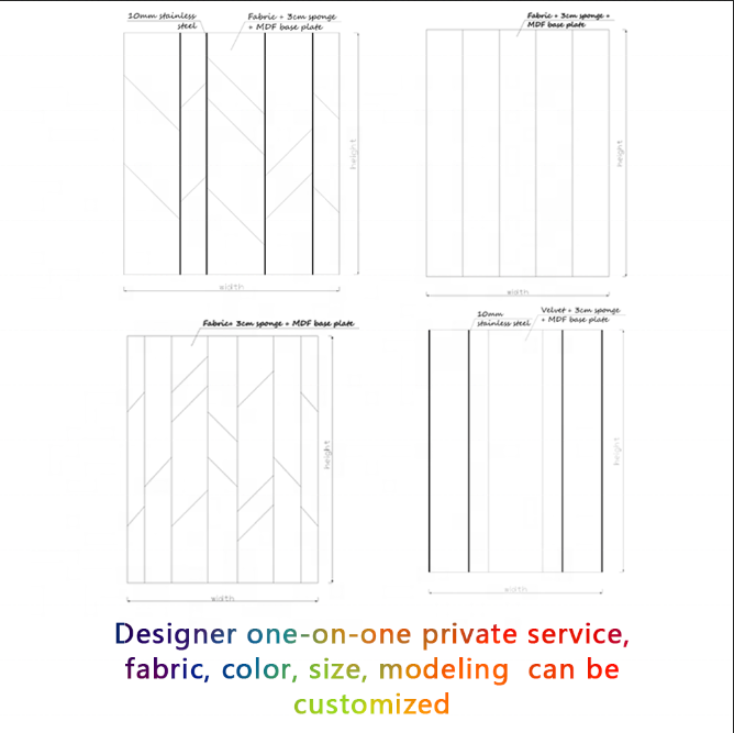 High quality custom size design drawings styling bedroom headboard upholstered wall panels