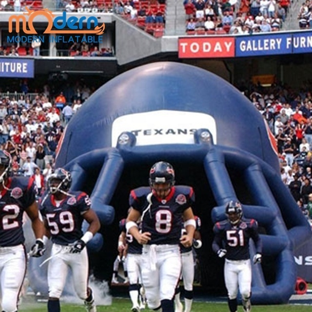 Customized inflatable football helmet tunnel for sport event