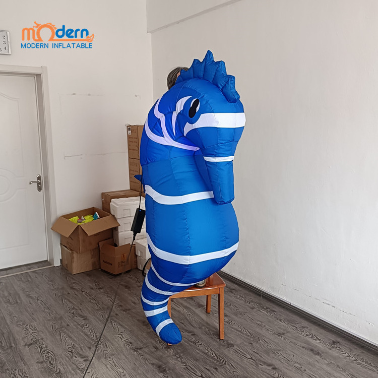 2022 Hot sale giant seahorse, LED inflatable sea horse for advertising