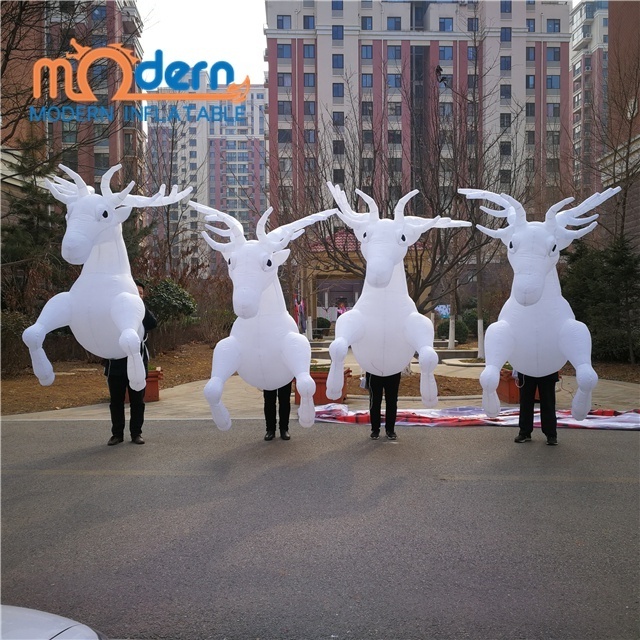 Funny carnival parade decoration waking inflatable Reindeer deer mascot costume puppet