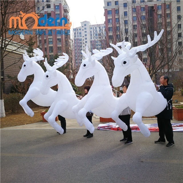 Funny carnival parade decoration waking inflatable Reindeer deer mascot costume puppet