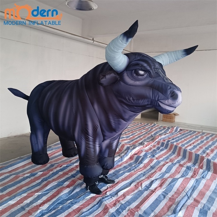 Hot sale advertising inflatable bull shaped costumes parade party inflatable suits for sale