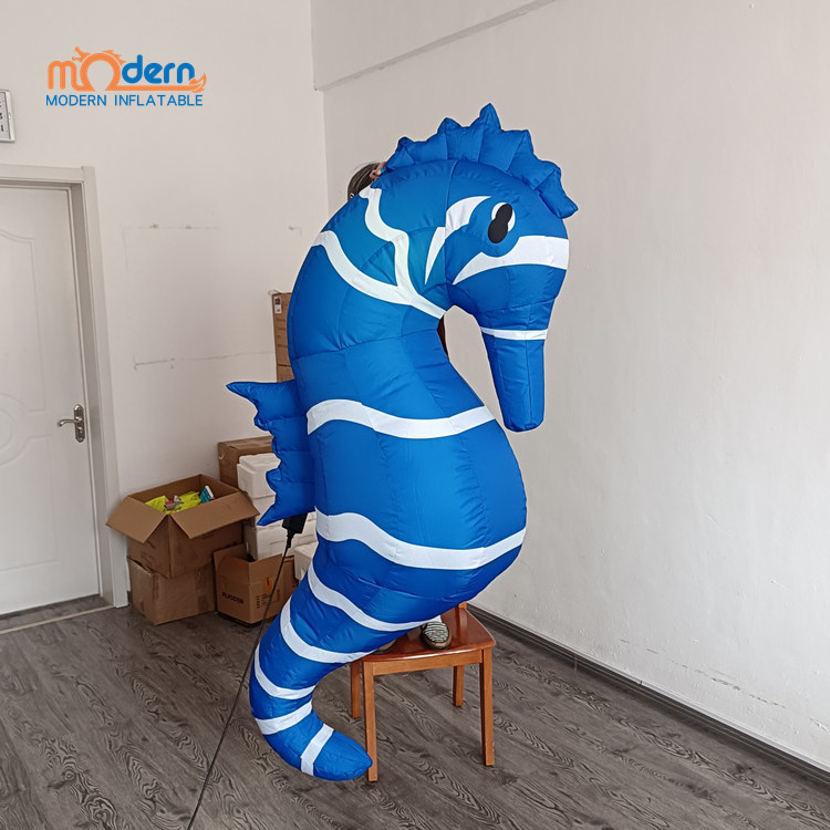 2022 Hot sale giant seahorse, LED inflatable sea horse for advertising