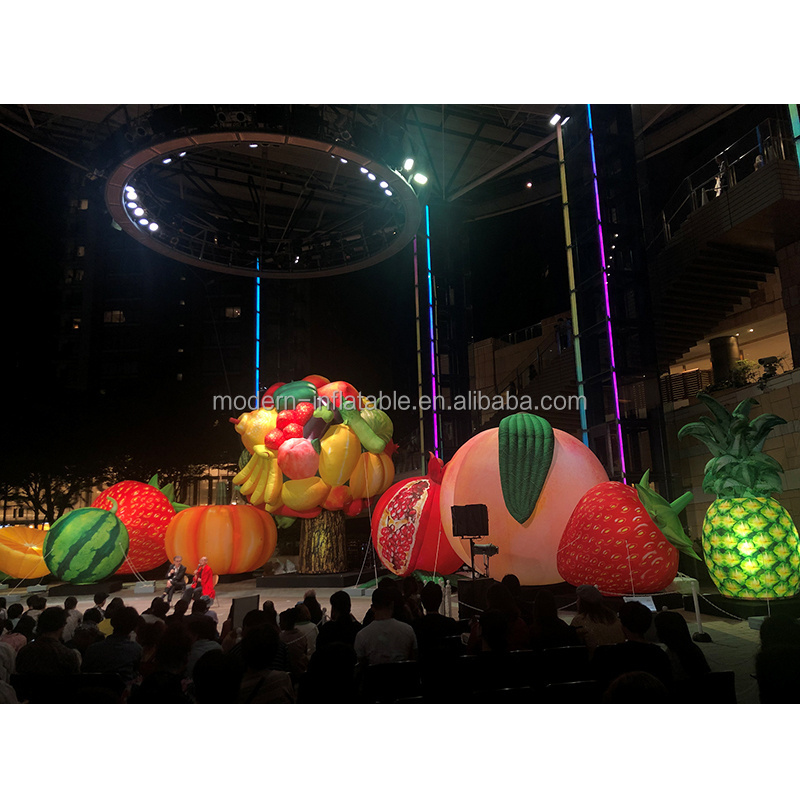 Fruit and vegetable party decoration inflatable vegetables fruits tree inflatable strawberry watermelon peach lemon pineapple