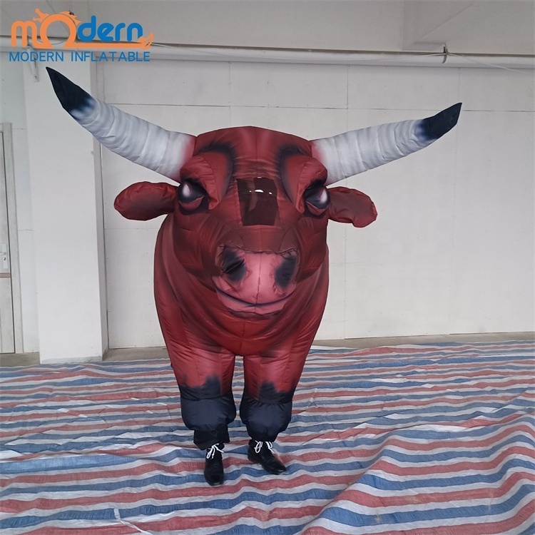 Hot sale advertising inflatable bull shaped costumes parade party inflatable suits for sale