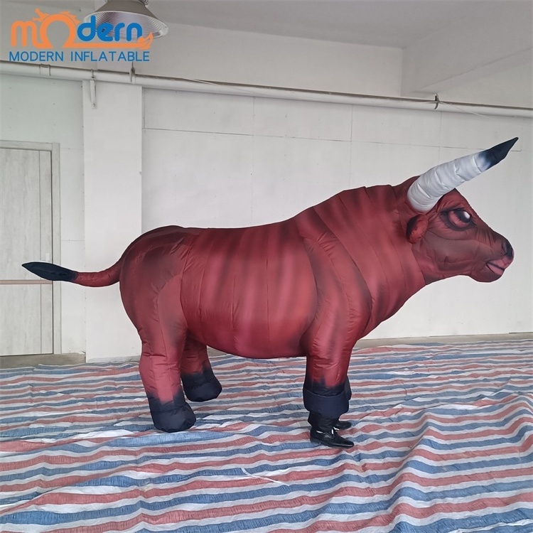 Hot sale advertising inflatable bull shaped costumes parade party inflatable suits for sale