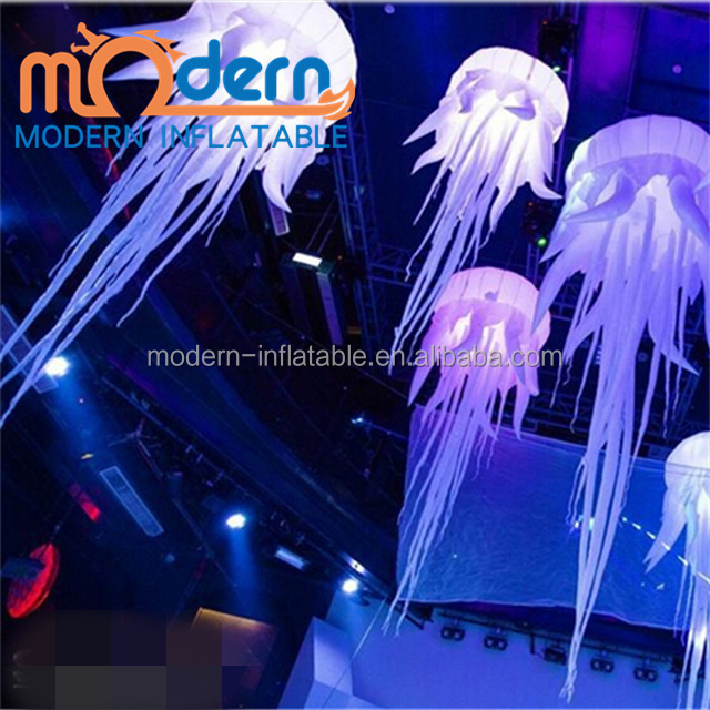 Hot sale ocean event inflatable animal night club party  ceiling decoration led lighting giant inflatable jellyfish balloon