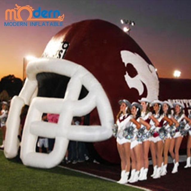 Customized inflatable football helmet tunnel for sport event