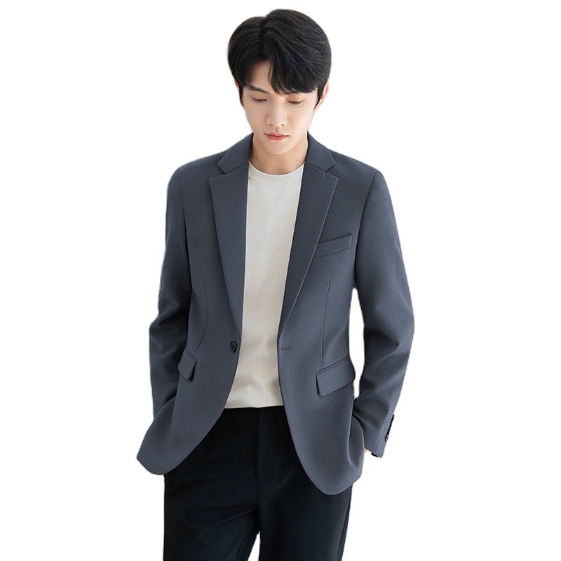 2023 casual men's suits single broken Korean version versatile men's suits long slimming men's suits blazer