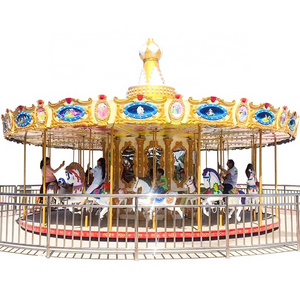 globe wholesale good price manege outdoor kids manege forain big electric carousel horse amusement marry go round for sale