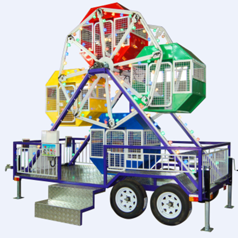 Children's attractions manege pour enfant 10 seats small ferris wheel with trailer for sale