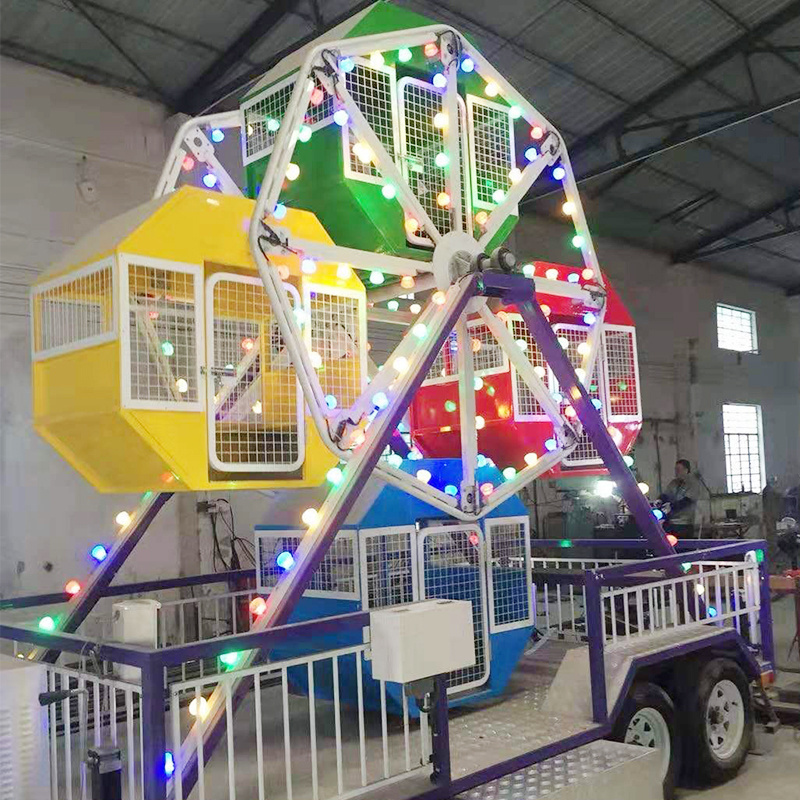 Children's attractions manege pour enfant 10 seats small ferris wheel with trailer for sale