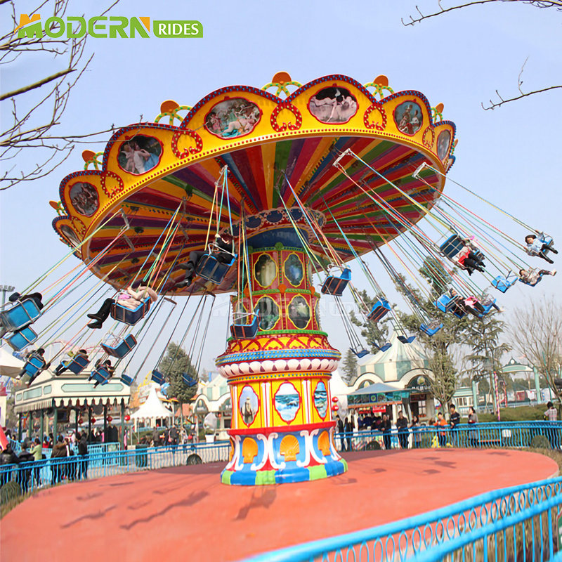 Funfair amusement park flying rides family amusement park rides theme park equipment swing rides swings flying chair for sale