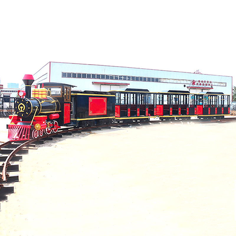 guaranteed quality happy train carnival kids rides attraction amusement park tourist train with track for sale