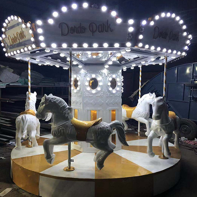 4 seats kids attractions outdoor amusement park mini carrusel caballo tiovivo para la venta carousel horse for sale