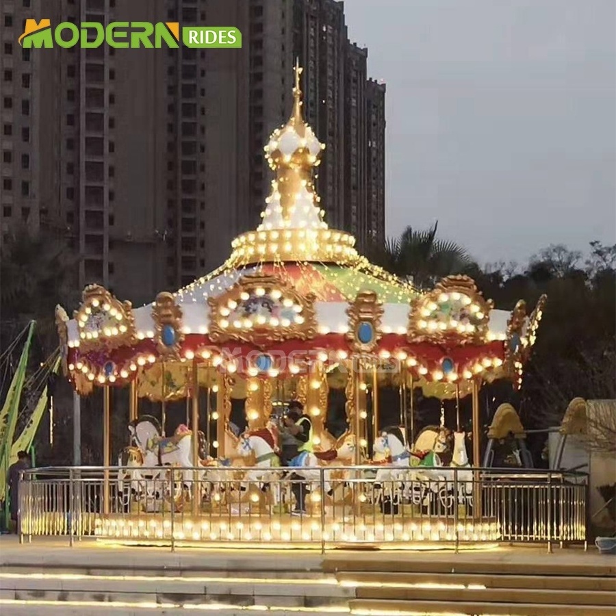 Modern mechanical Amusement park rides thrill amusement park equipment swing ride carousel horse ride merry go round for sale