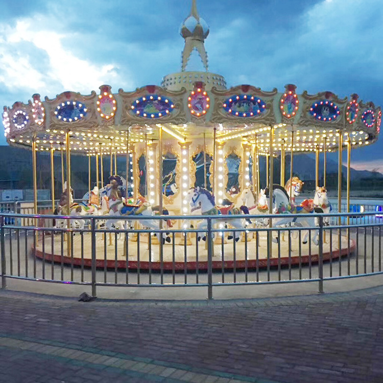 globe wholesale good price manege outdoor kids manege forain big electric carousel horse amusement marry go round for sale