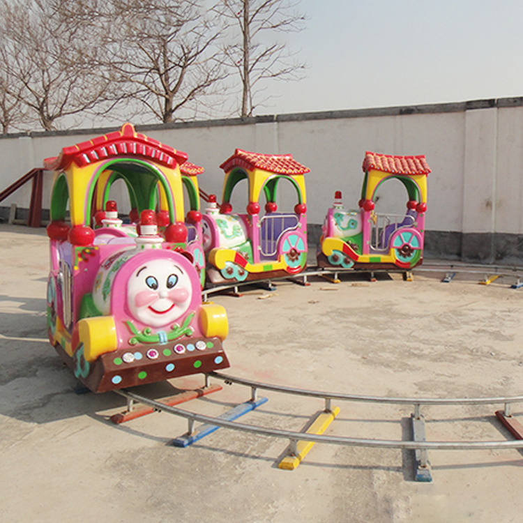 design fashion delicate lovely amusement park commercial ride electric train on kids small tourist track train for sale