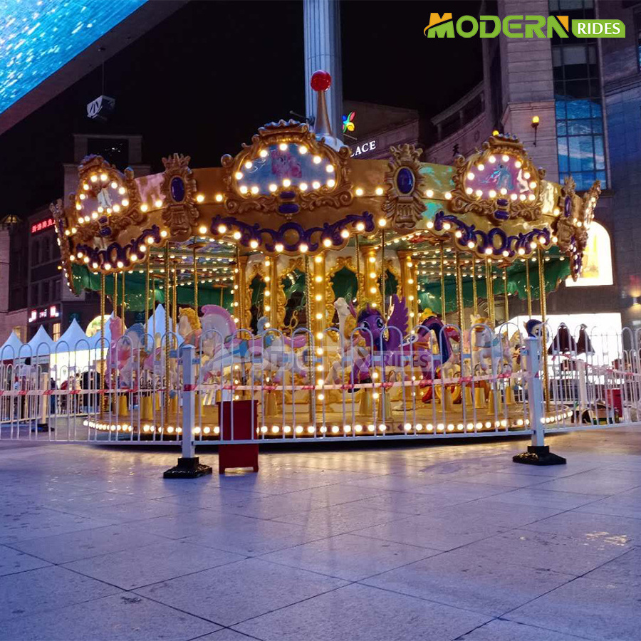 Modern mechanical Amusement park rides thrill amusement park equipment swing ride carousel horse ride merry go round for sale