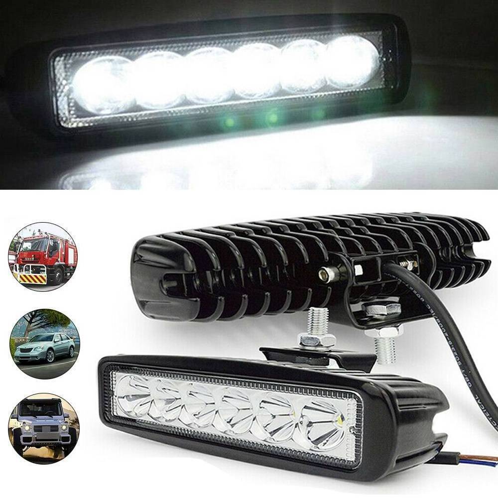 18W 6 LED Offroad Car Work Light Spotlight Daytime Running Light 12V 6*3W Flood Beam For Jeep 4x4 ATV 4WD SUV Car Styling