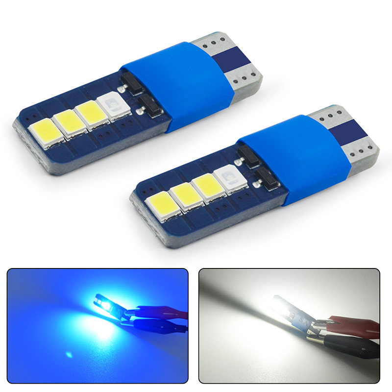 12VDC dual color a bit blue car T10 LED width light 2835-8smd W5W LED license plate light car interior C5W FT reading light bulb