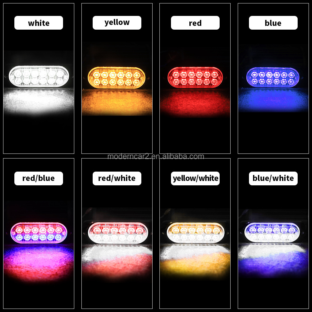 12-24V Emergency Alarm Strobe Truck Side Marker Stroboscope Blinking Amber LED Warning Light Bar Flash for Car&Vehicles