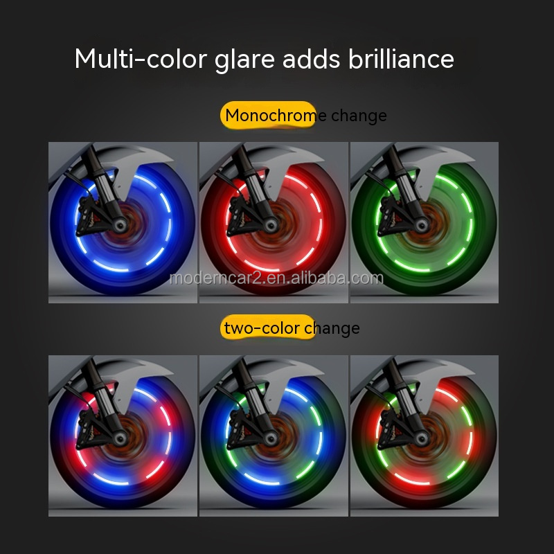 4pc Universal Luminous Tire Valve  Car Wheel Hub Glowing Dust-proof Decorative Tyre Rim Stem Covers Applicable Motorcycle Bike