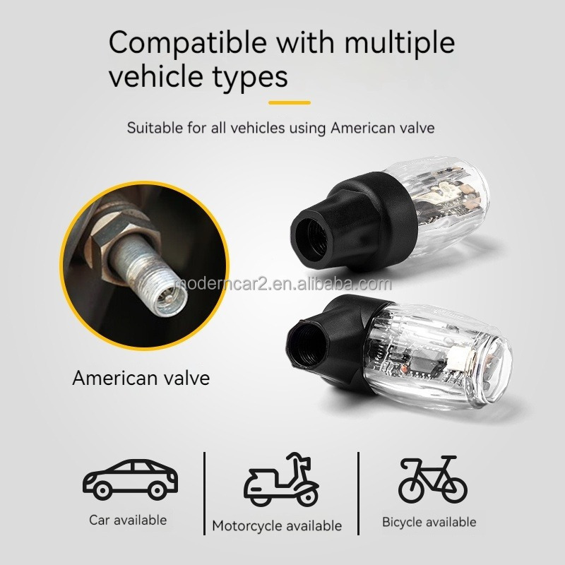 4pc Universal Luminous Tire Valve  Car Wheel Hub Glowing Dust-proof Decorative Tyre Rim Stem Covers Applicable Motorcycle Bike