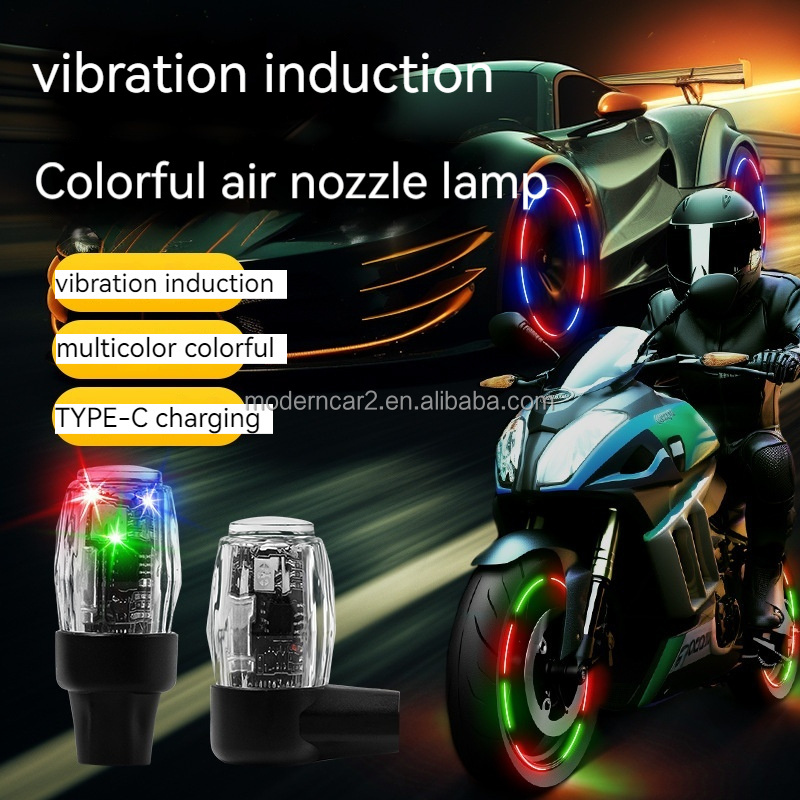 4pc Universal Luminous Tire Valve  Car Wheel Hub Glowing Dust-proof Decorative Tyre Rim Stem Covers Applicable Motorcycle Bike