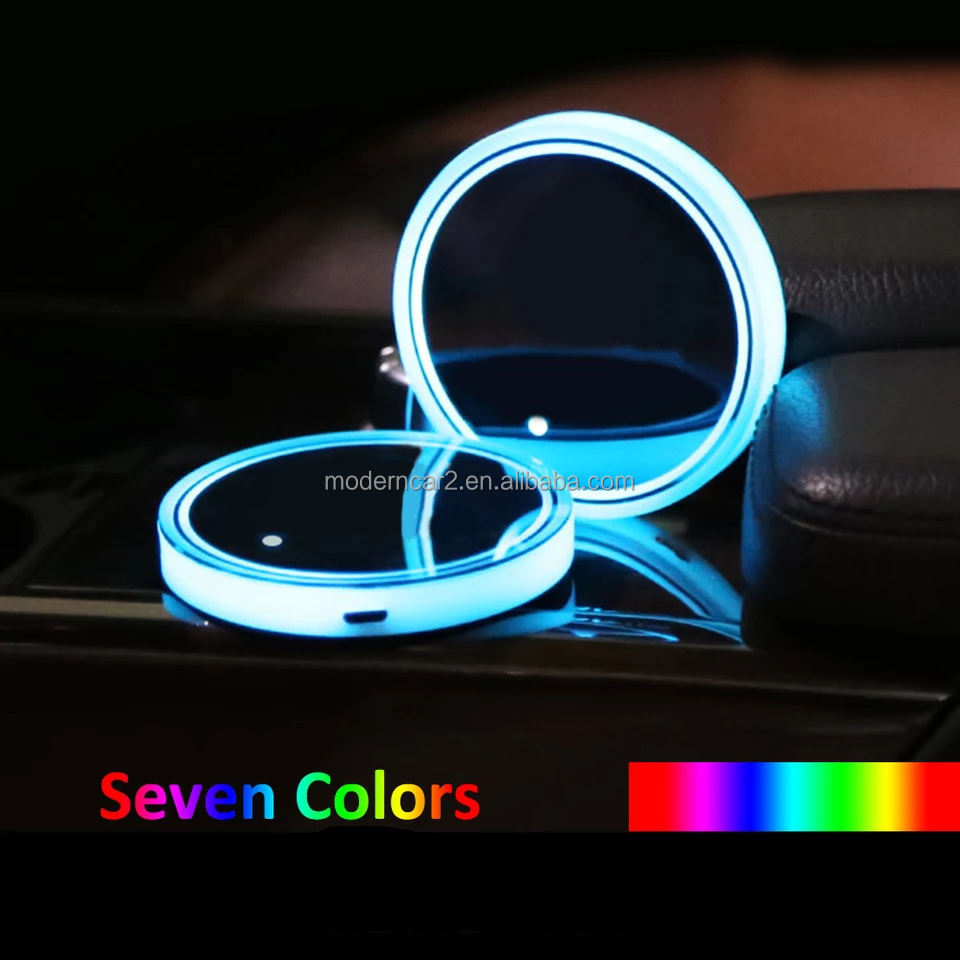 1PCS Car Led Atmosphere Light Water Cup Mat for Dacia Duster Logan Dokker Sandero Logan Lodgy Sandero Solenza Dokker Car Styling