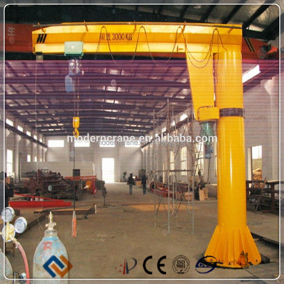 workshop swing arm jib crane with hoist