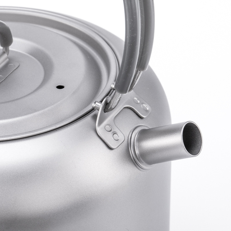 New Arrival Outdoor Picnic Camping 1.5L Water Kettle Pure Titanium Portable Ultralight Kettle Big Capacity Pot