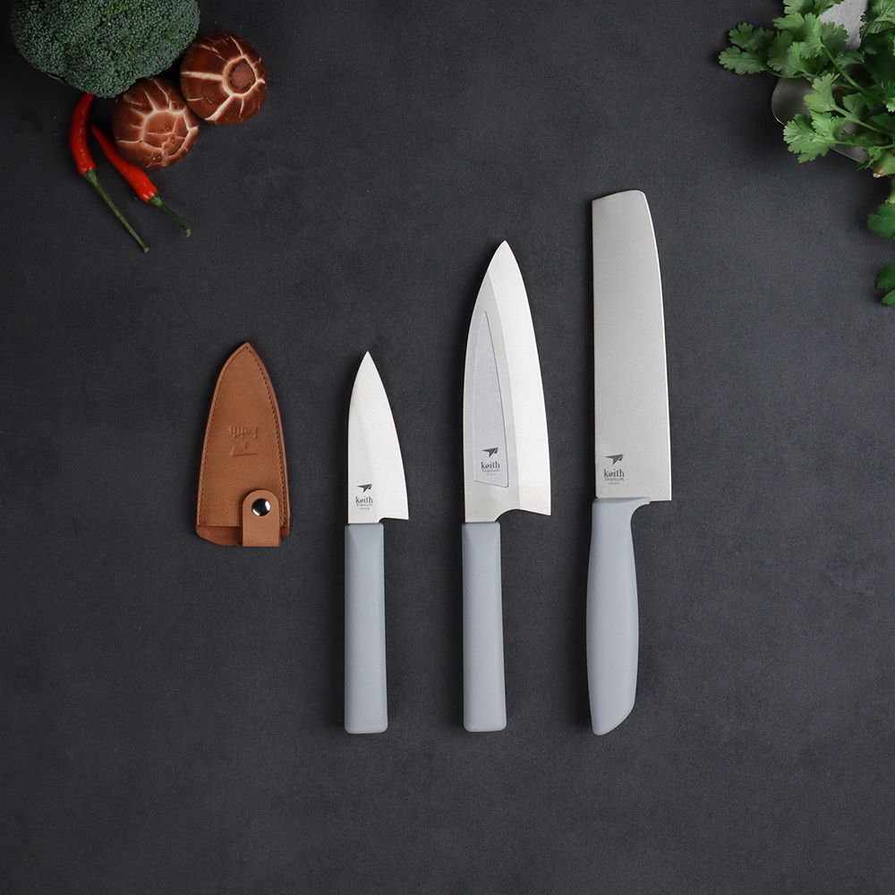 Custom Logo Professional Titanium Alloy Kitchen Knife Chef Knife Design For Cutting Meat Vegetable