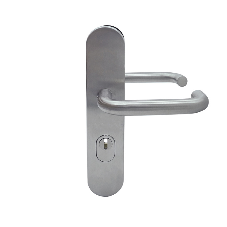 Stainless steel 304 security door lever handle on plate