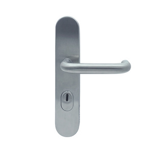 Stainless steel 304 security door lever handle on plate