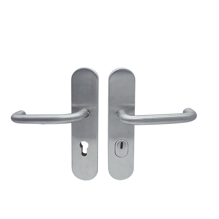 Stainless steel 304 security door lever handle on plate