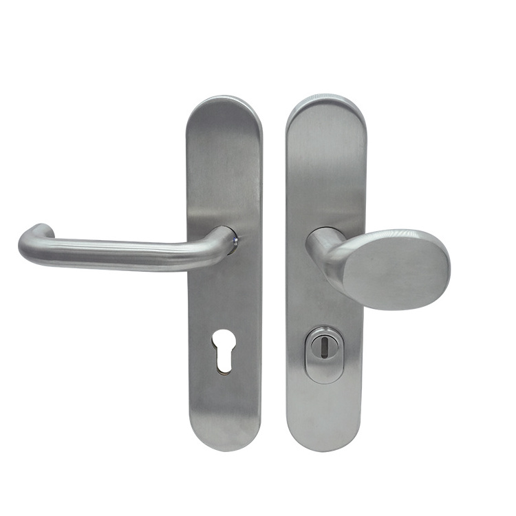 Stainless steel 304 security door golf lever and handle on plate