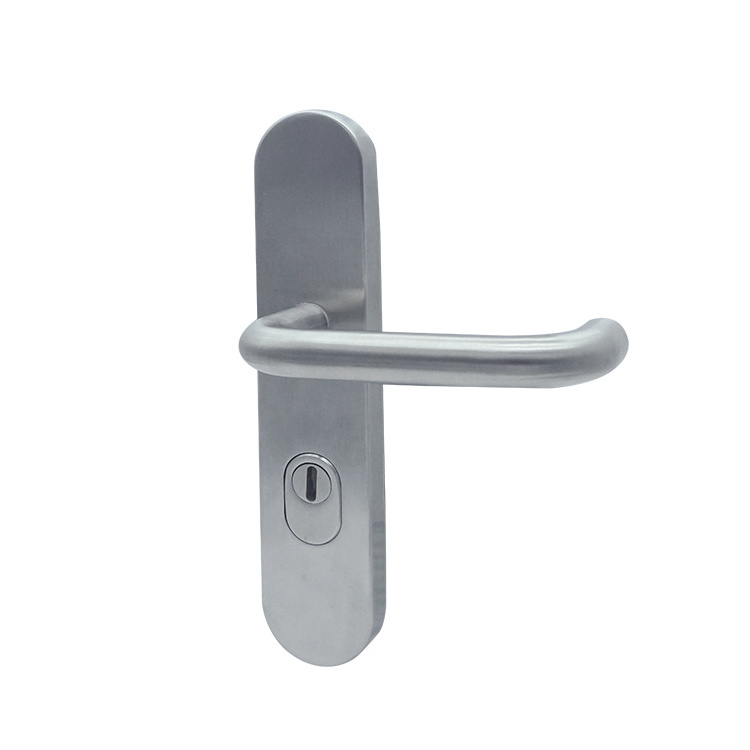 Stainless steel 304 security door lever handle on plate