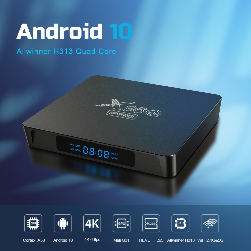 GYS Factory Supply High Quality Design X96 Q Pro Tt Tv Box Android 4k Player Set Top Tv Box X96q Pro Best Android TV Box