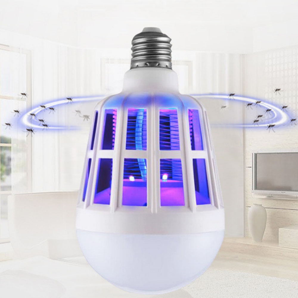 LED Mosquito Killer Bulb 110V 220V 15W Bug Zapper Trap Lamp E27 Insect Anti Mosquito Repeller Night Light