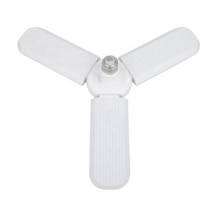 E27 45W 5000K good quality super brightness energy saving three fan blade Led Trefoit Foldable bulb