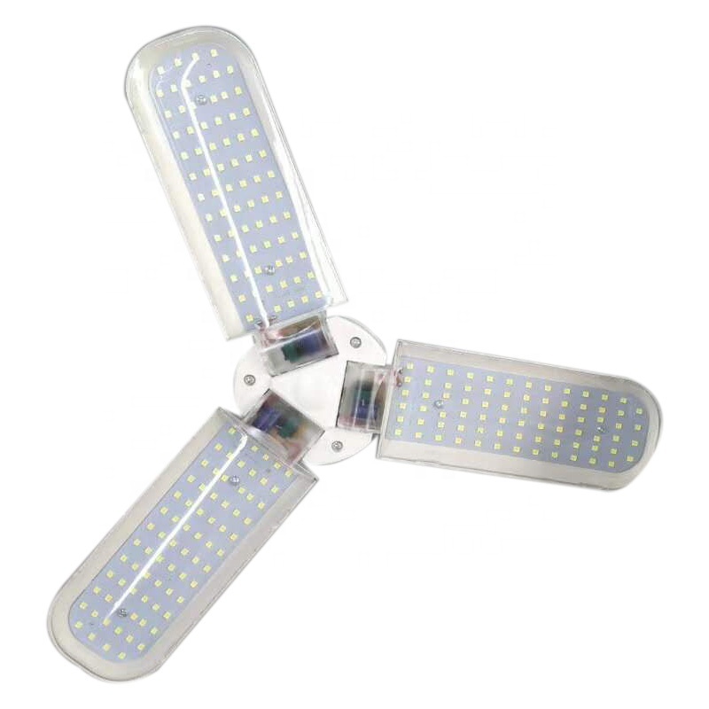 E27 45W 5000K good quality super brightness energy saving three fan blade Led Trefoit Foldable bulb