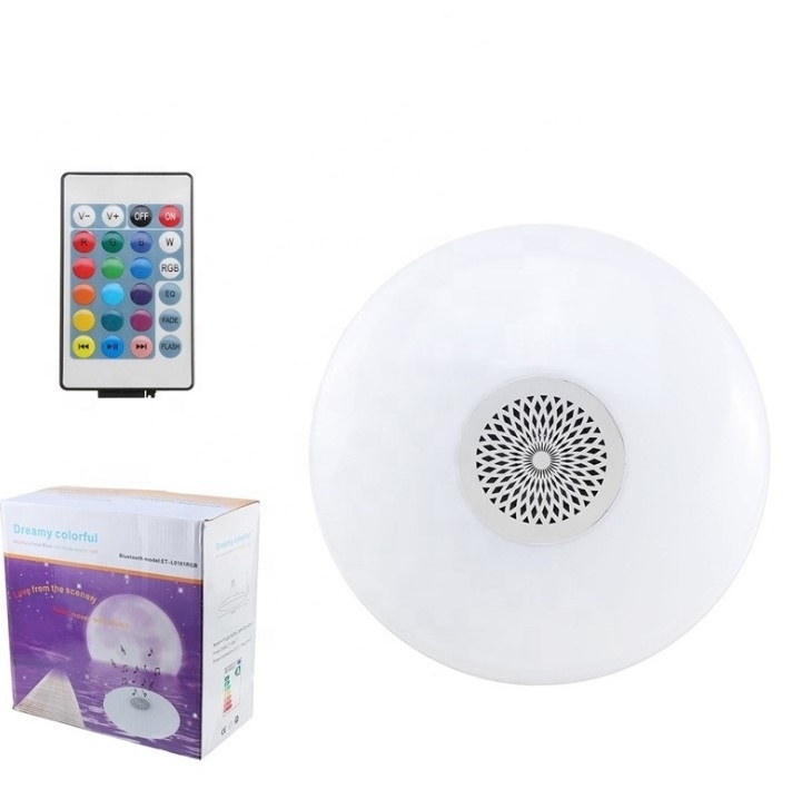 24 key remote control dimming and music control bulb  smart LED BT speaker UFO music bulb