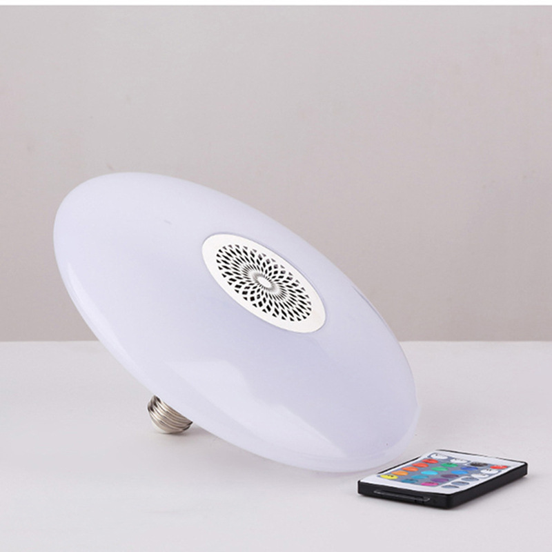 E27 BT Light UFO Music Bulb Smart LED BT Speaker Remotely Dimmable Party Music Bulb with 24 Button Remote Control