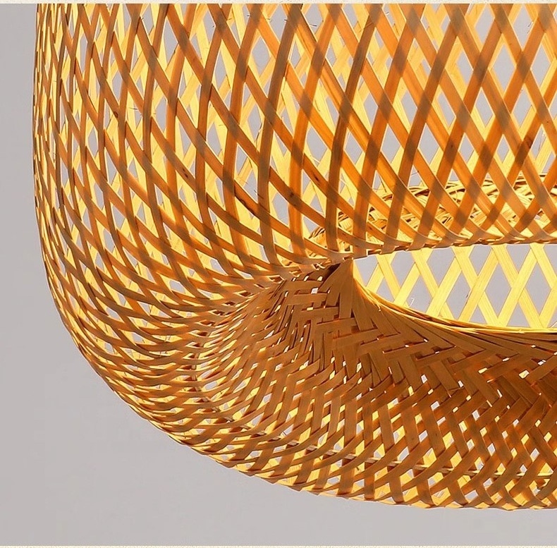 23 Vintage Fabric ceiling lamp chandeliers bamboo rattan natural hand-woven pendant light