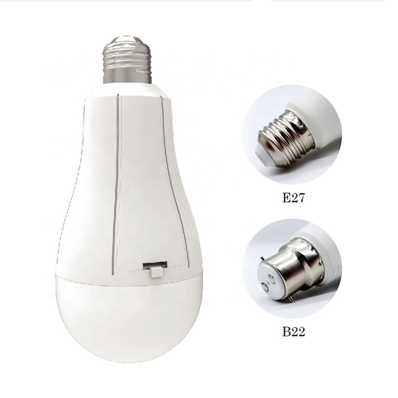 E27 charging emerg bulb portable led lamp 20W usb type c rechargeable light bulb with removable battery li-ion